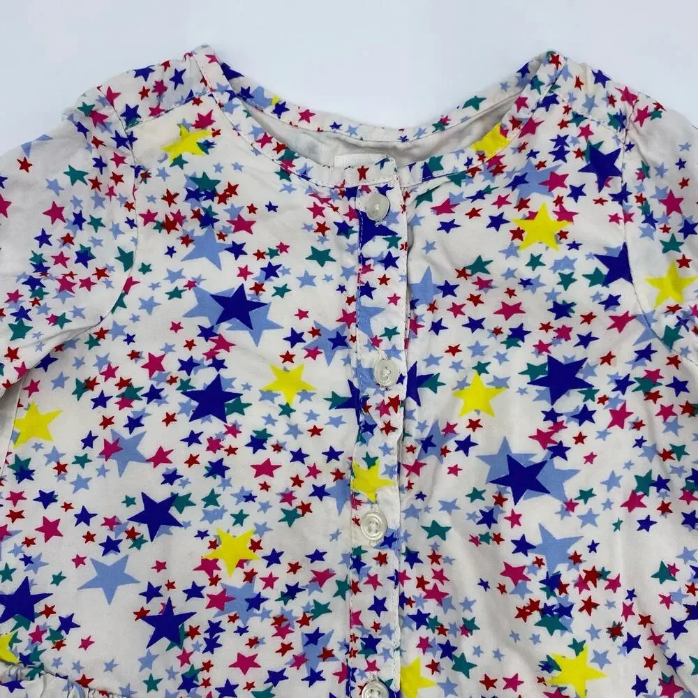 GAP Girl's Multicolor Stars Print Long Sleeve Dress Size 3YO